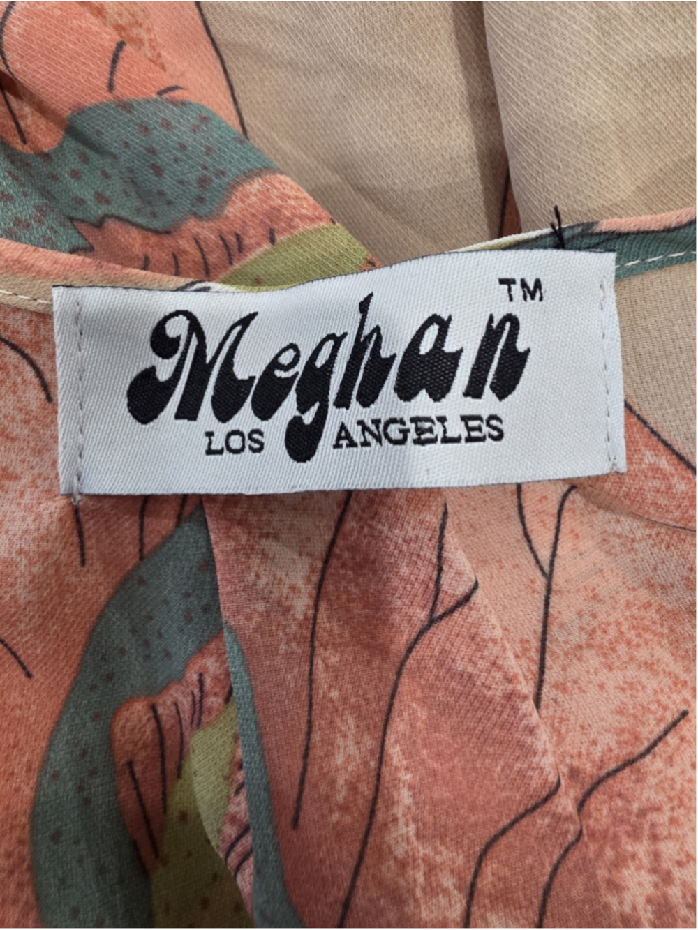 Meghan Los Angeles Sz M Floral Faux Wrap Maxi Dress Boho Resort Wedding Elegant - Picture 11 of 12